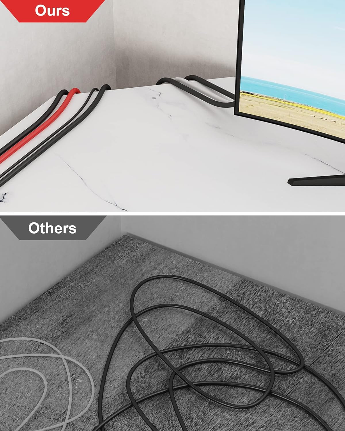 Modern L Shaped Desk with Large Shelves for Office