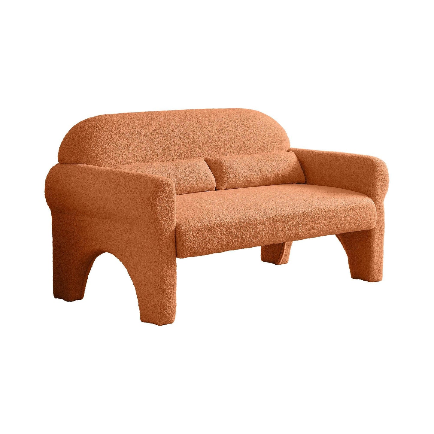 Modern Lambs Wool Fabric Loveseat for Living Room