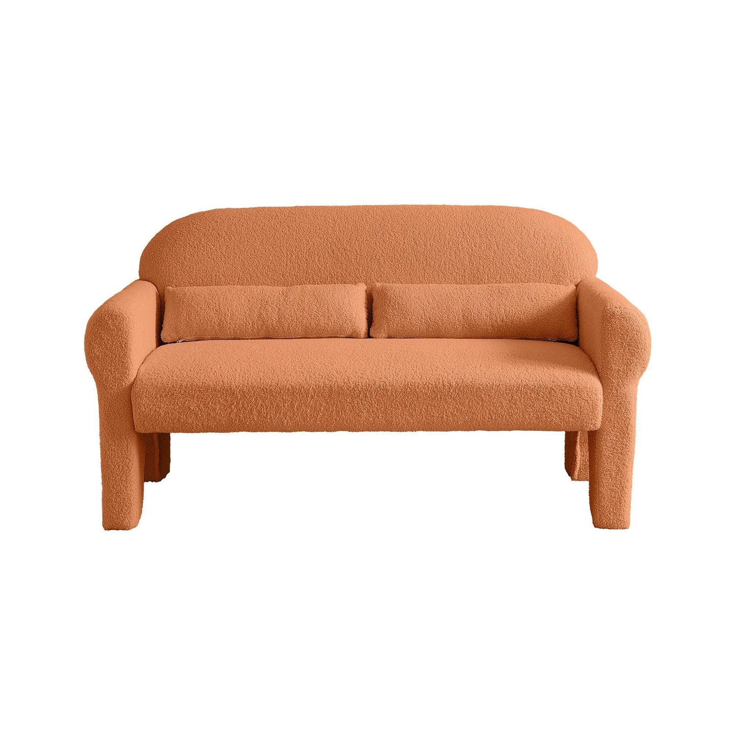 Modern Lambs Wool Fabric Loveseat for Living Room