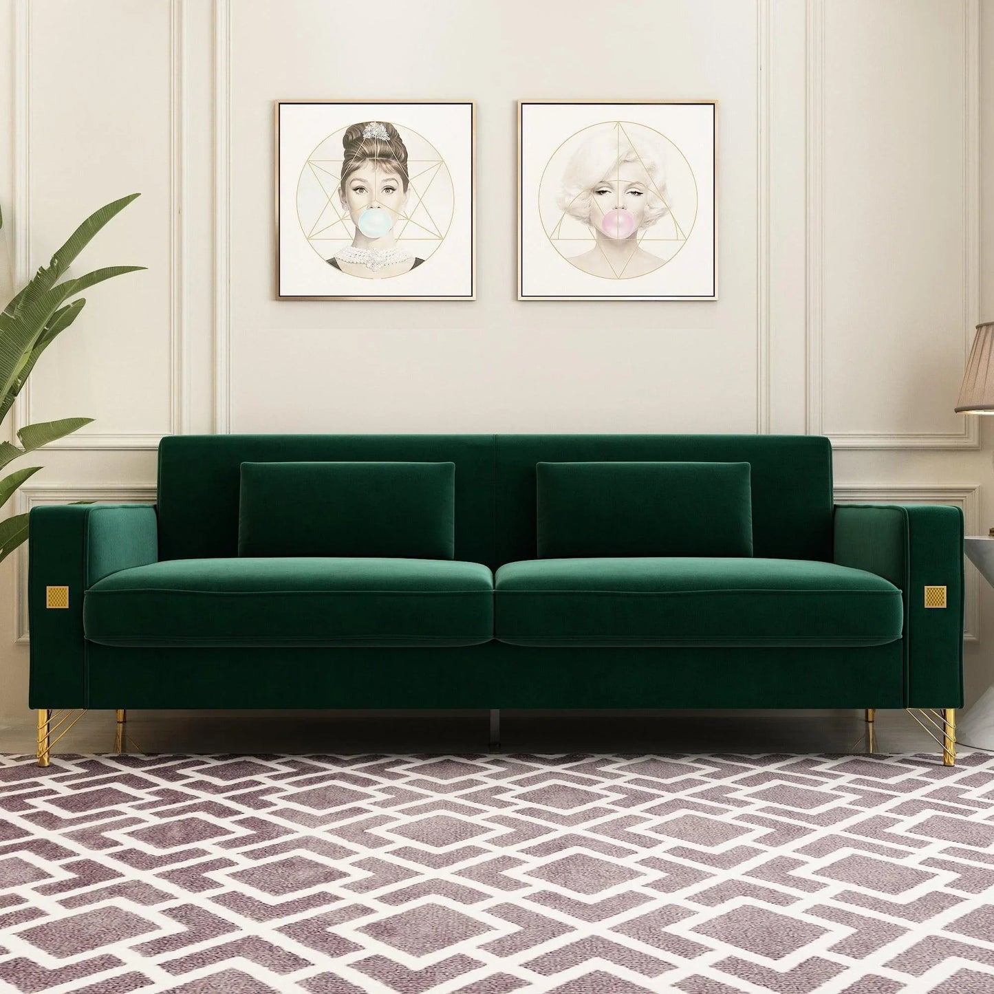 Modern Loveseat Sofa with Pillows