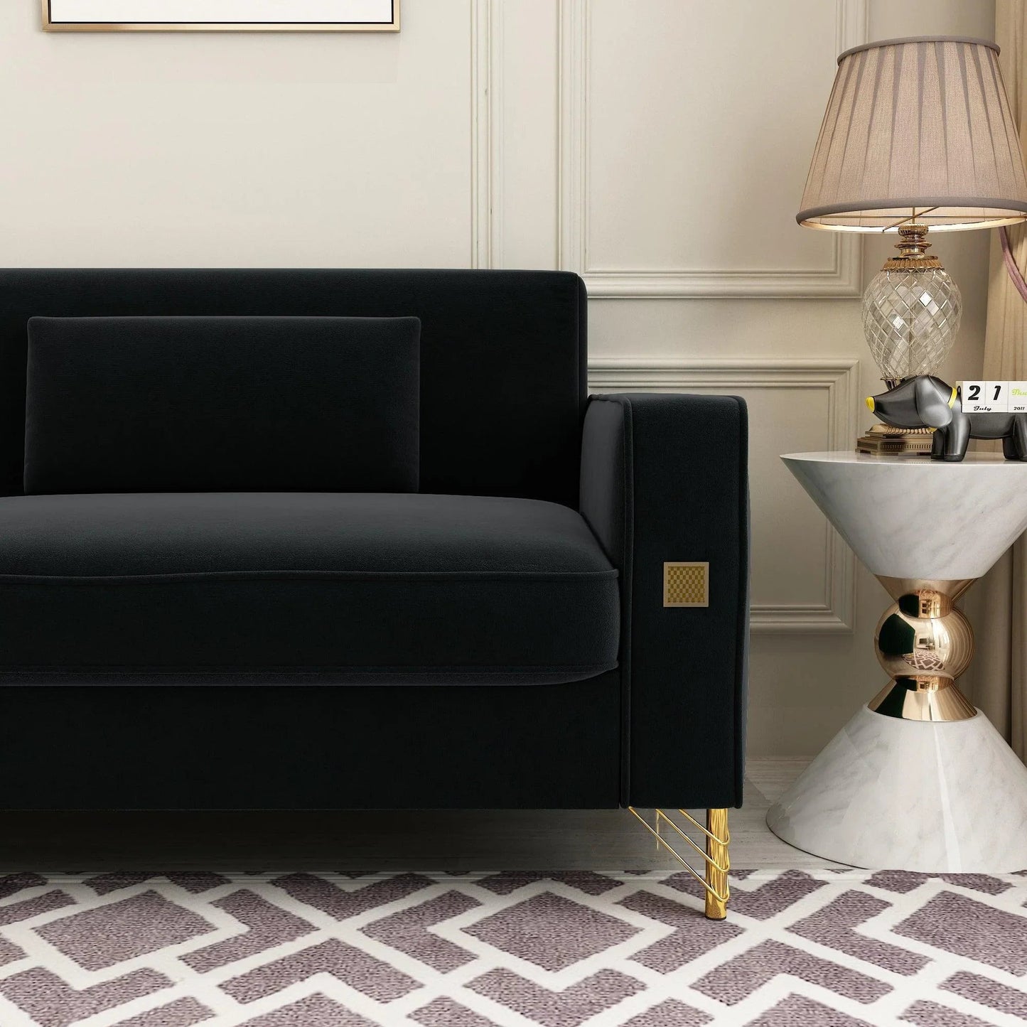 Modern Loveseat Sofa with Pillows