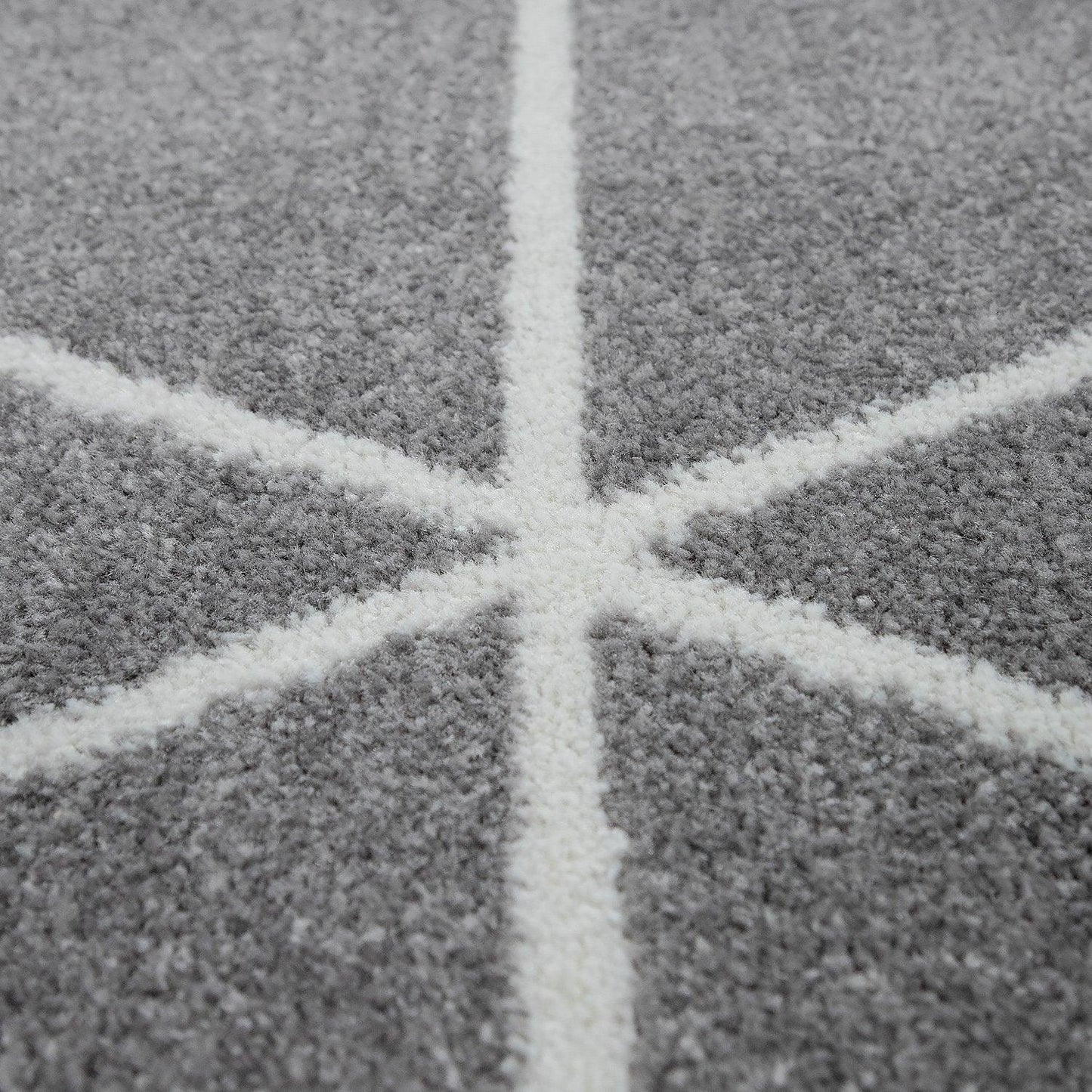 Modern Rug Stella Geometric Design - Grey White