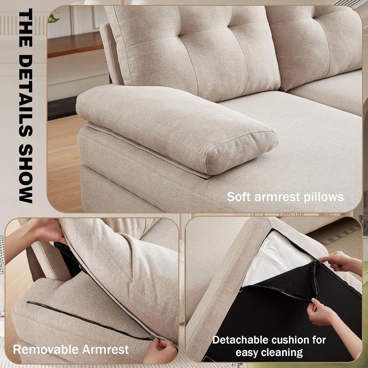 Modern U Shaped Sectional Couch With Double Chaise