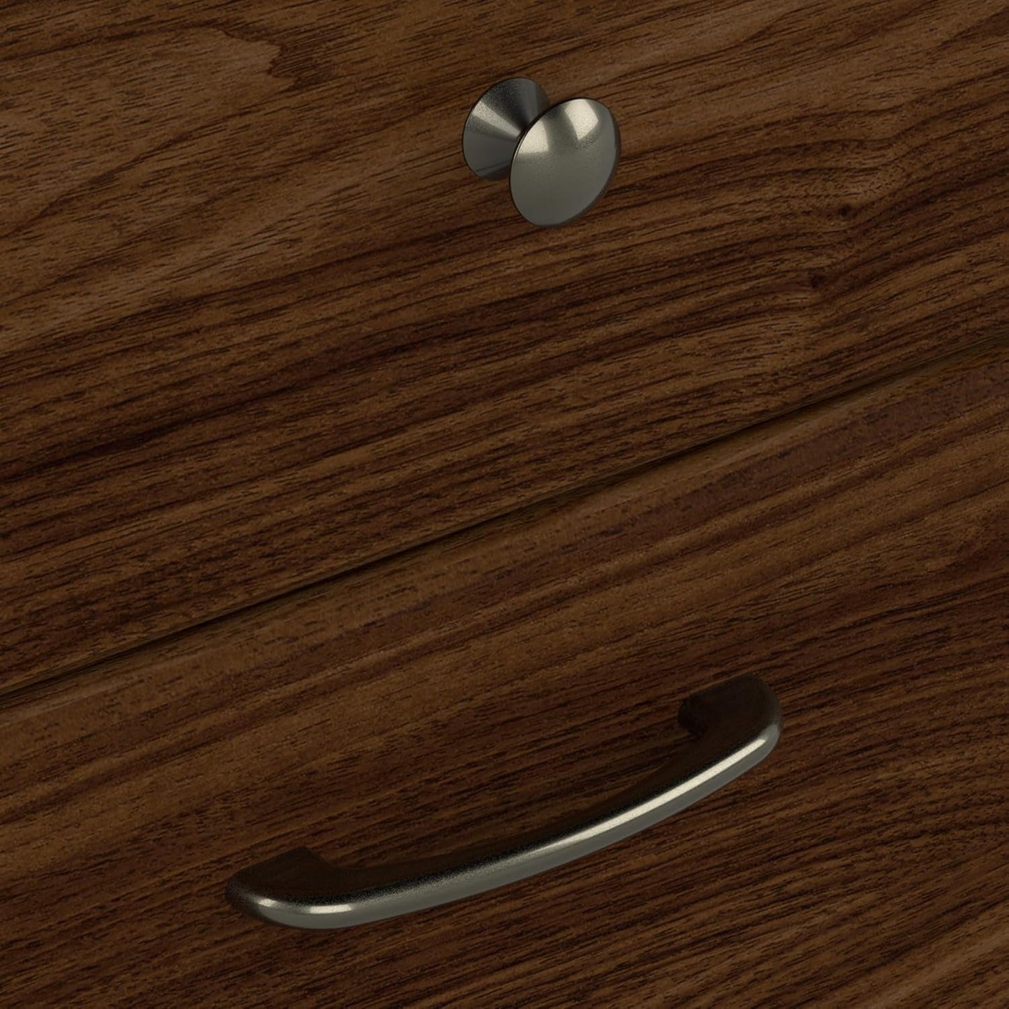 Modern Walnut L Shaped Computer Desk with Drawers