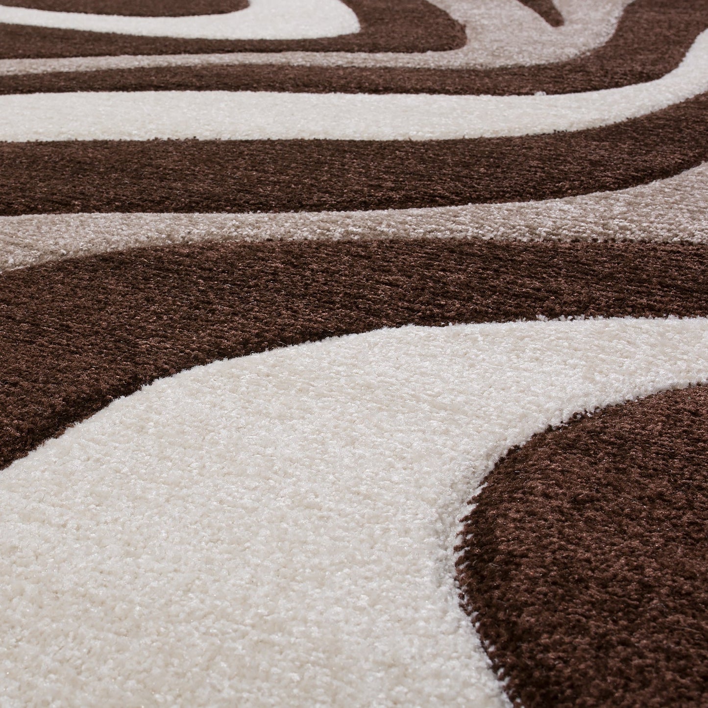 Area Rug Madeira Modern Wave Pattern - Brown Beige