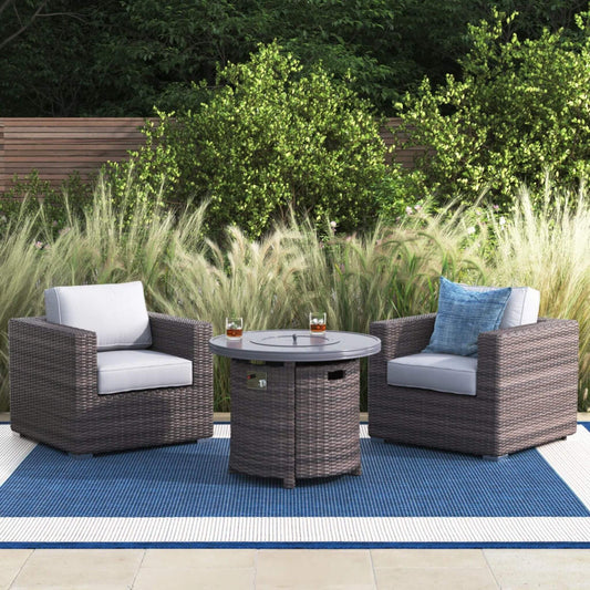 3-Piece Modular Rattan Patio Sofa Set With Weather-Resistant Cushions (SAK75321)