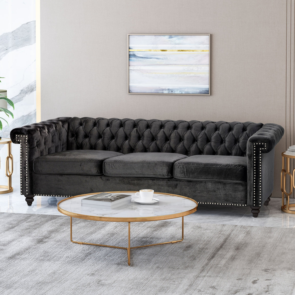 Chesterfield-Style 3 Seater Sofa