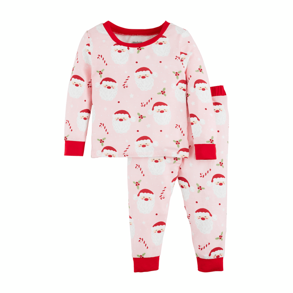 Mud Pie Pink Santa Glow Pajama Set