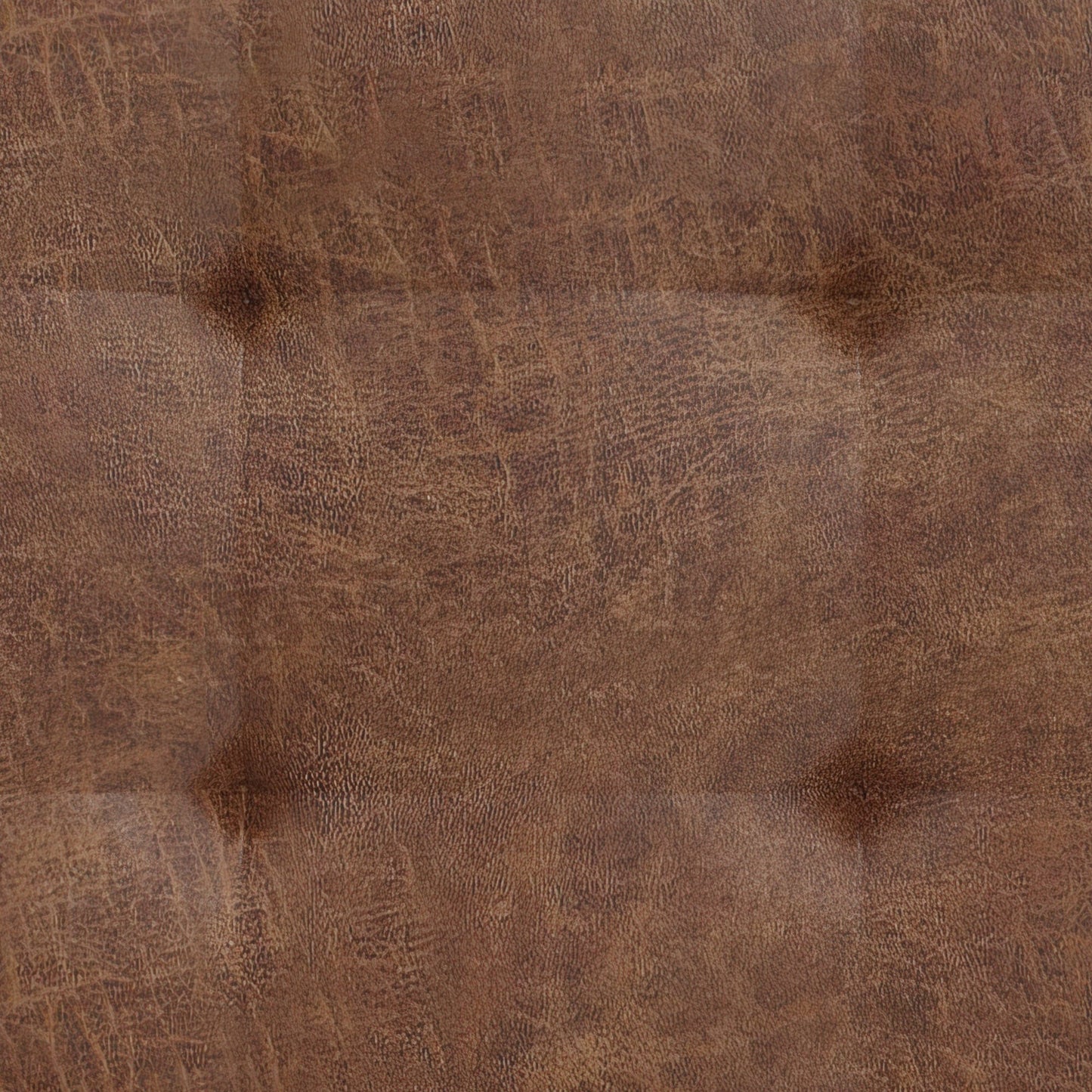 Close-up of the luxurious tufted brown faux suede/leather material used in the Mundo Platform Bed.