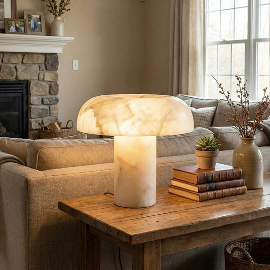 Mushroom Type Alabaster Table Lamp