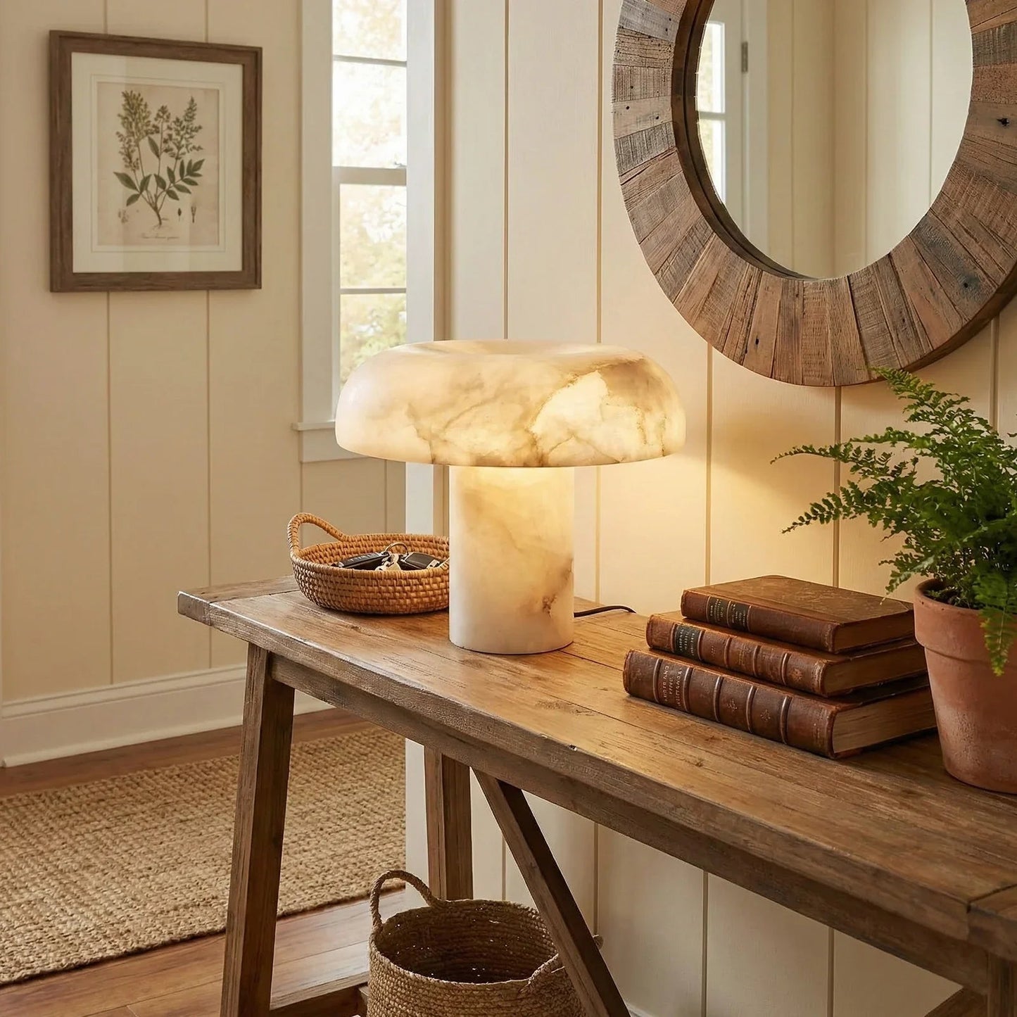 Mushroom Type Alabaster Table Lamp