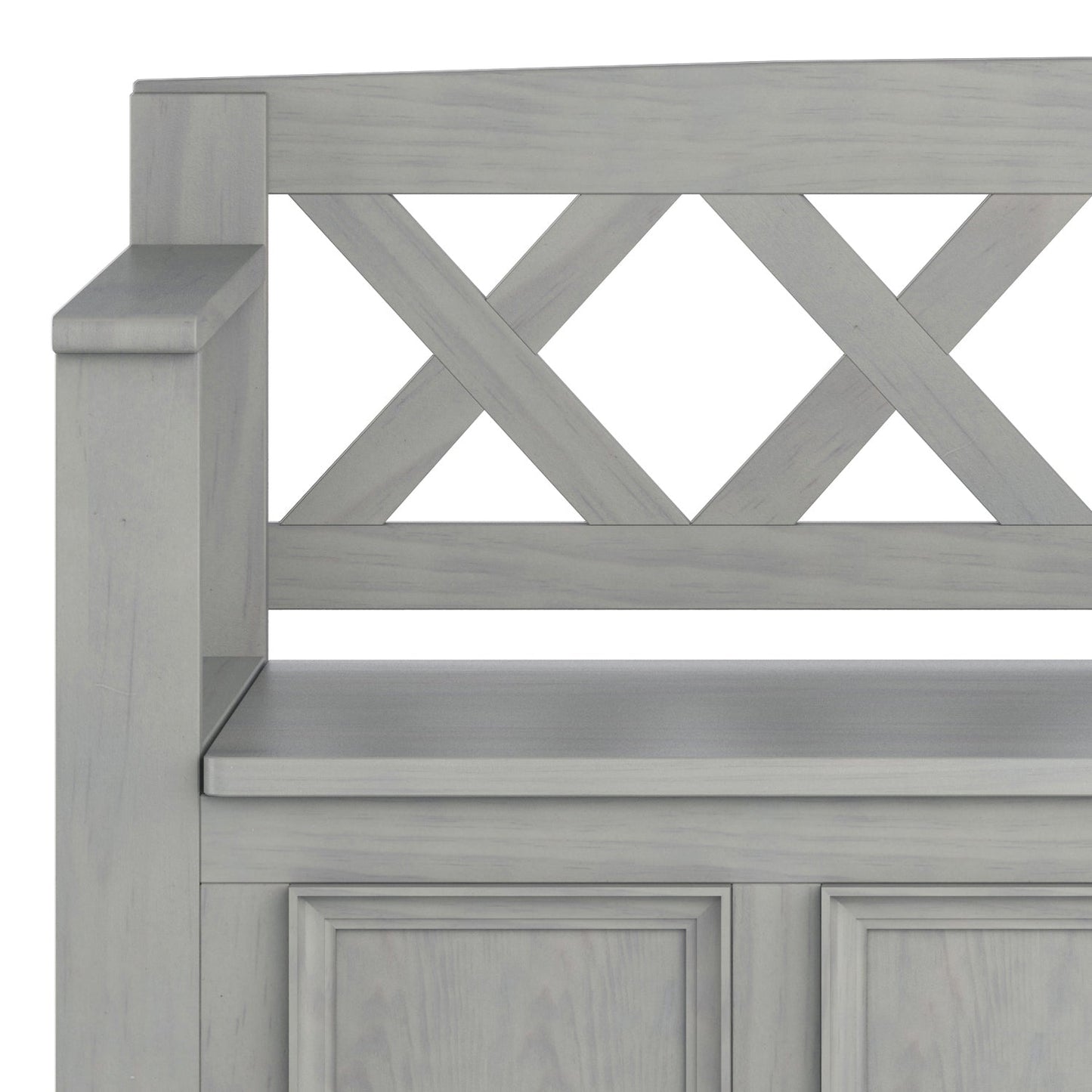 Amherst Solid Wood Entryway Storage Bench in Fog