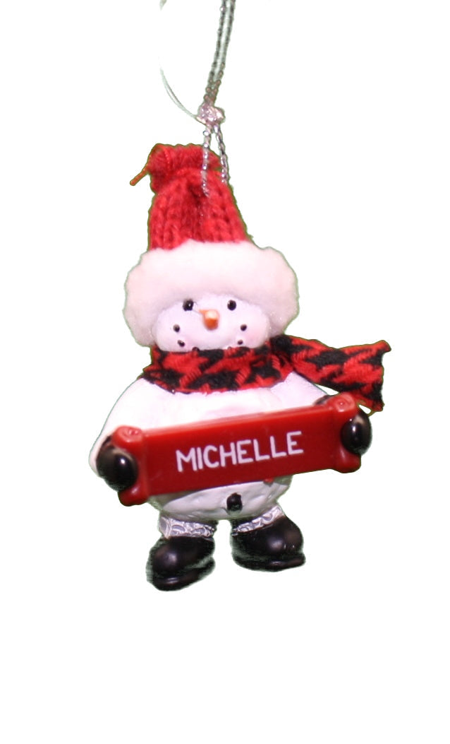 Cozy Snowman Ornament (Letters G - R) -