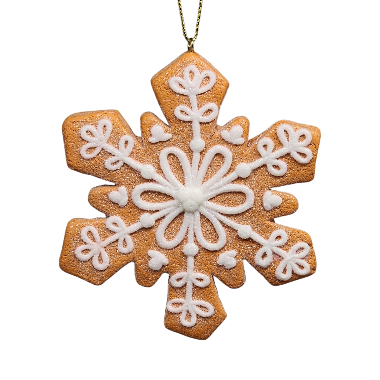 Gingerbread Snowflake Cookie Ornament -