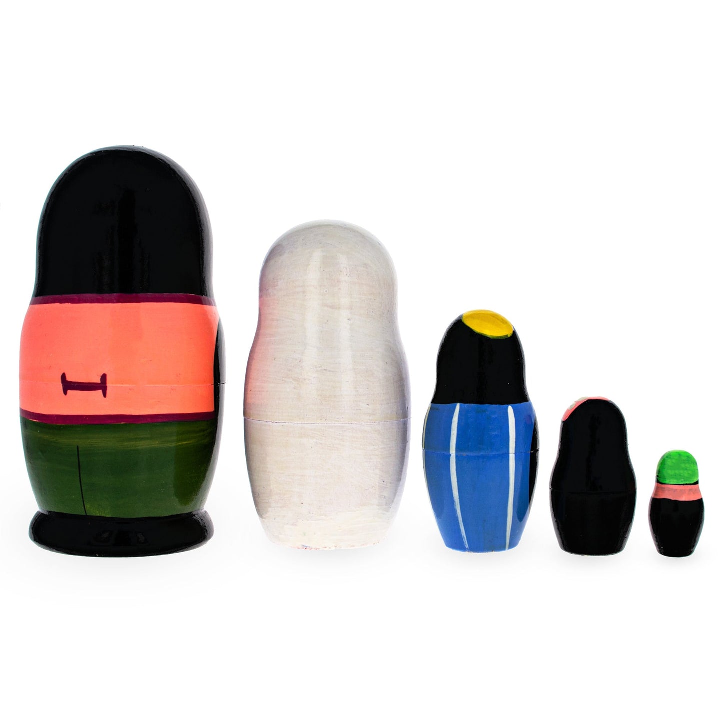 Set of 5 Happy Penguins  Nesting Dolls