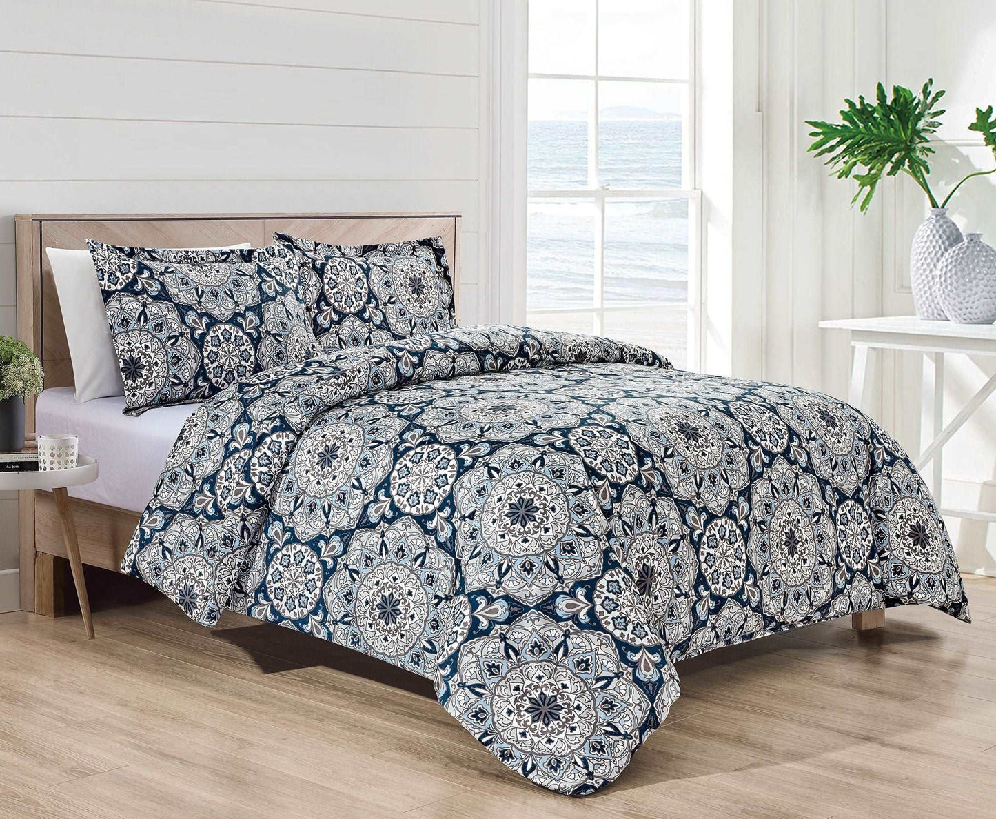 Bibb Home 4 pc Duvet & Down Alternative Comforter Set