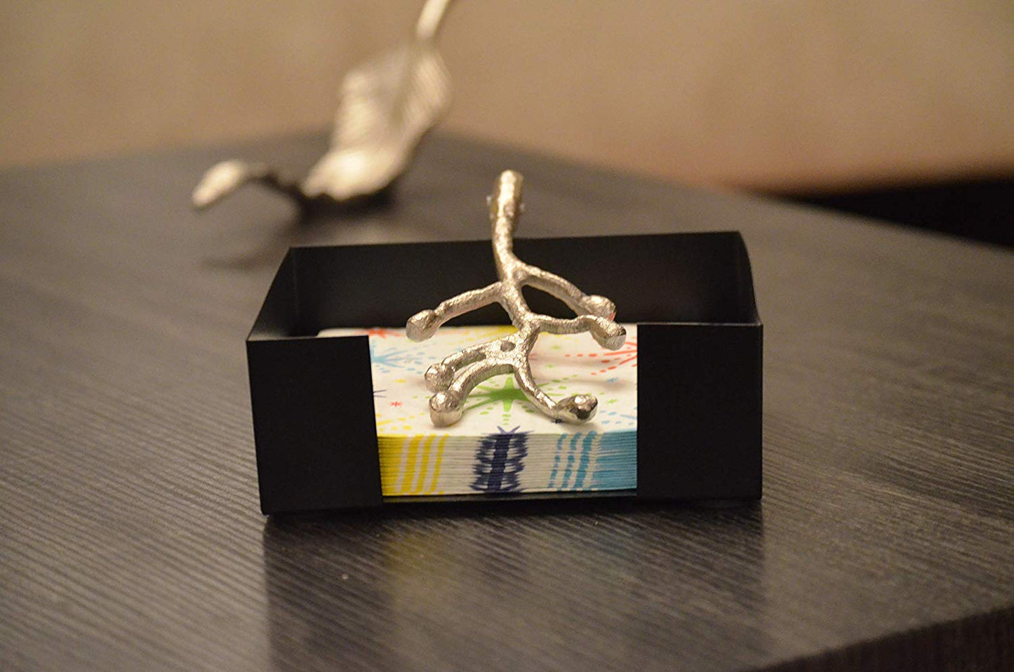 Vibhsa Napkin Holder Dinning Decor and Housewarming Gift (silver)