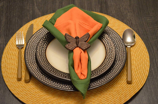 Vibhsa Butterfly Antique Napkin Rings Set of 4