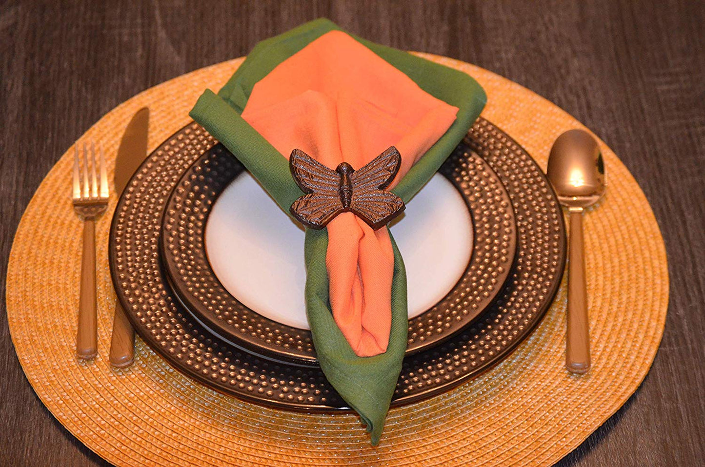 Vibhsa Butterfly Antique Napkin Rings Set of 4