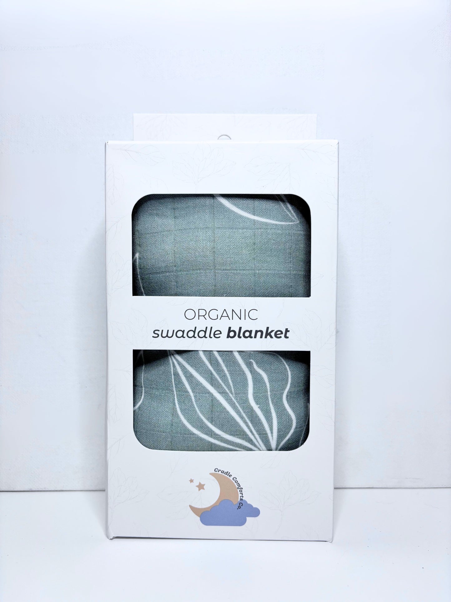 Organic Bamboo Cotton Muslin Swaddle Blanket in Natural Oasis Willow