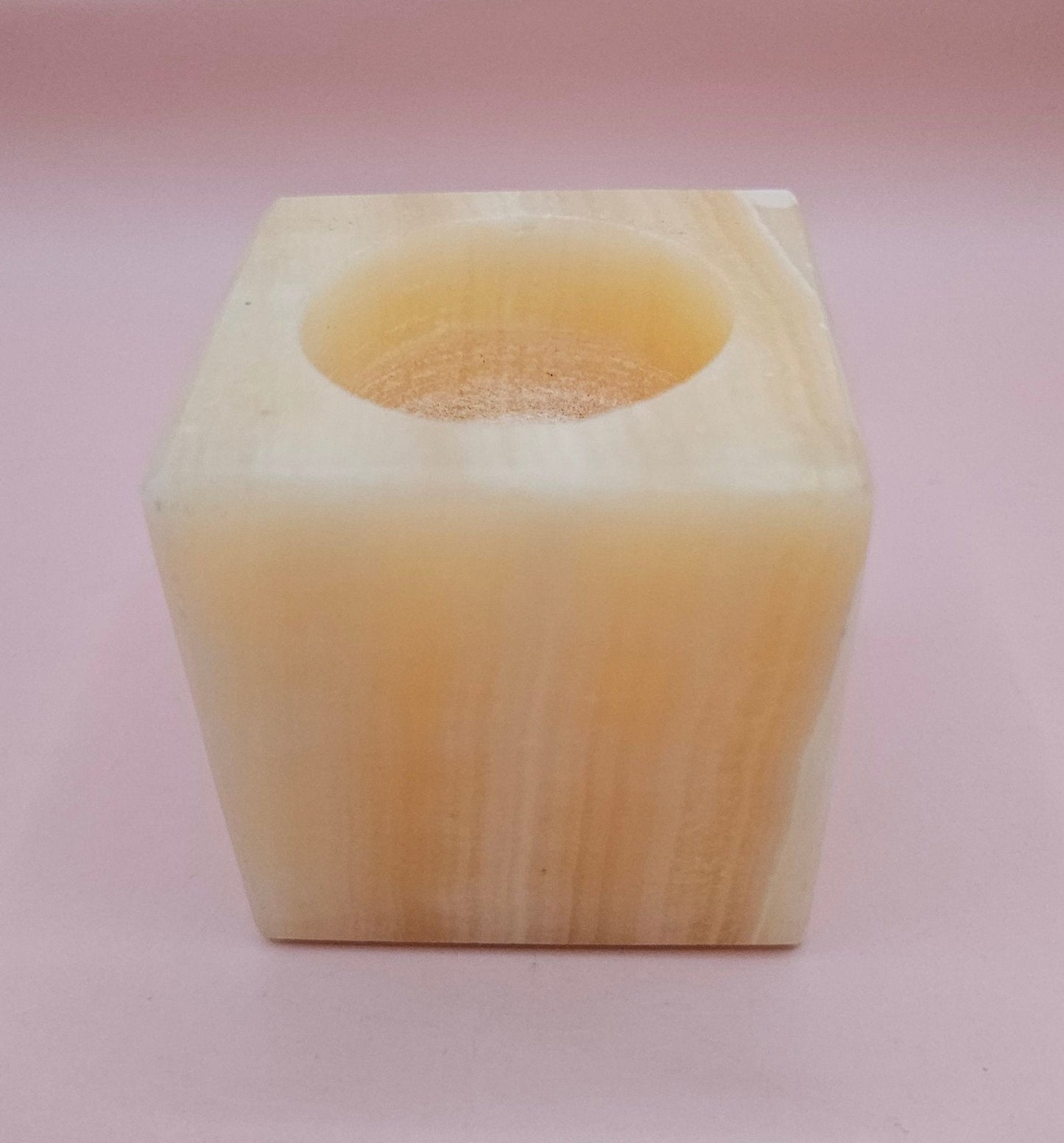 Natural Onyx Square Candle Holder – 2.4x2.4"
