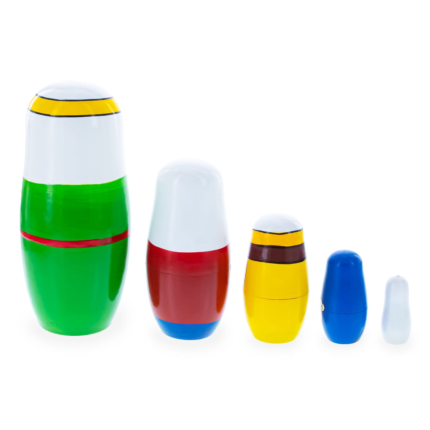 Set of 5 Nativity Scene Wooden Nesting Dolls 5.75 Inches