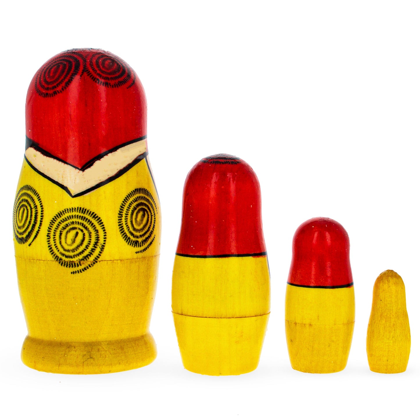 Set of 4 Semyonov Traditional Wooden Nesting Dolls 4 Inches