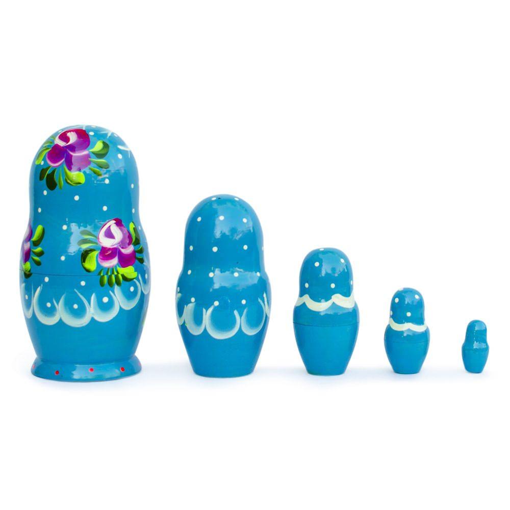Set of 5 Iris Nesting Dolls 6 Inches