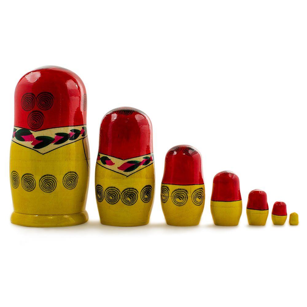 Set of 7 Wooden Dolls Nesting Dolls 7 Inches