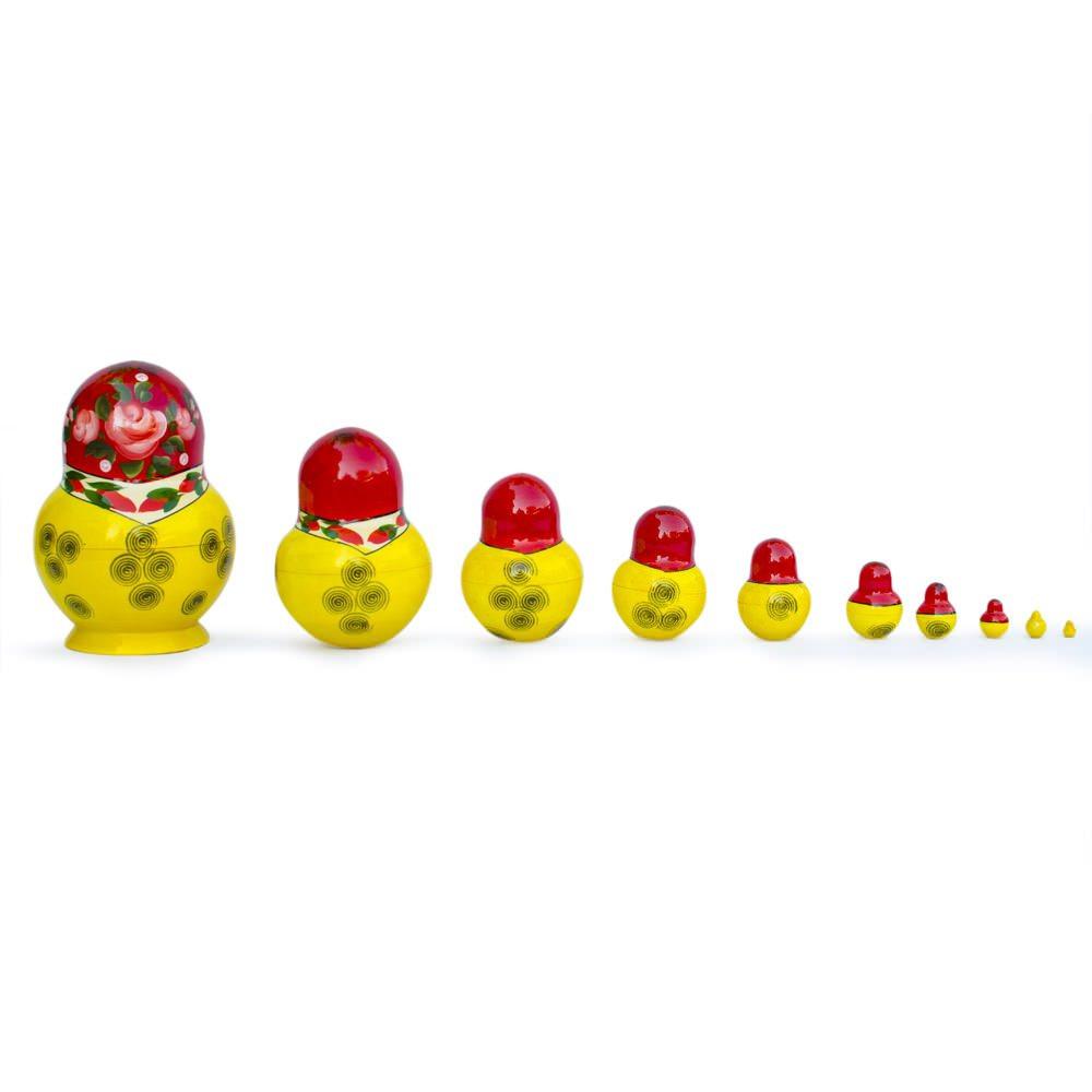 Set of 10 Bouquet of Flowers Nesting Dolls 6 Inches