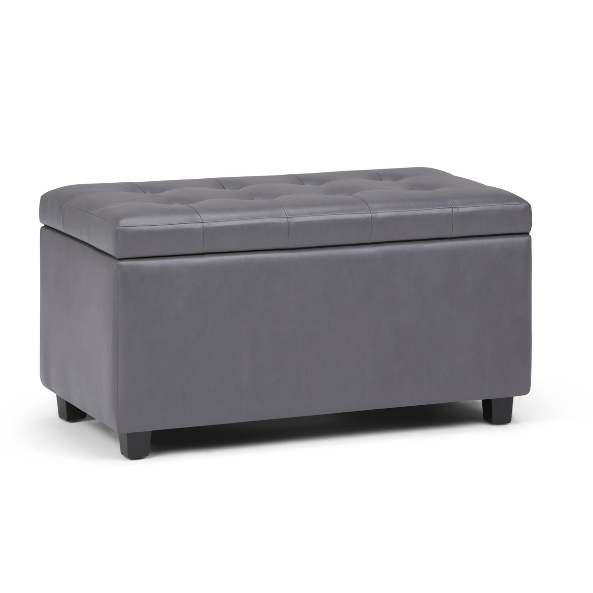 Cosmopolitan 34 Inch Wide Storage Ottoman in Stone
