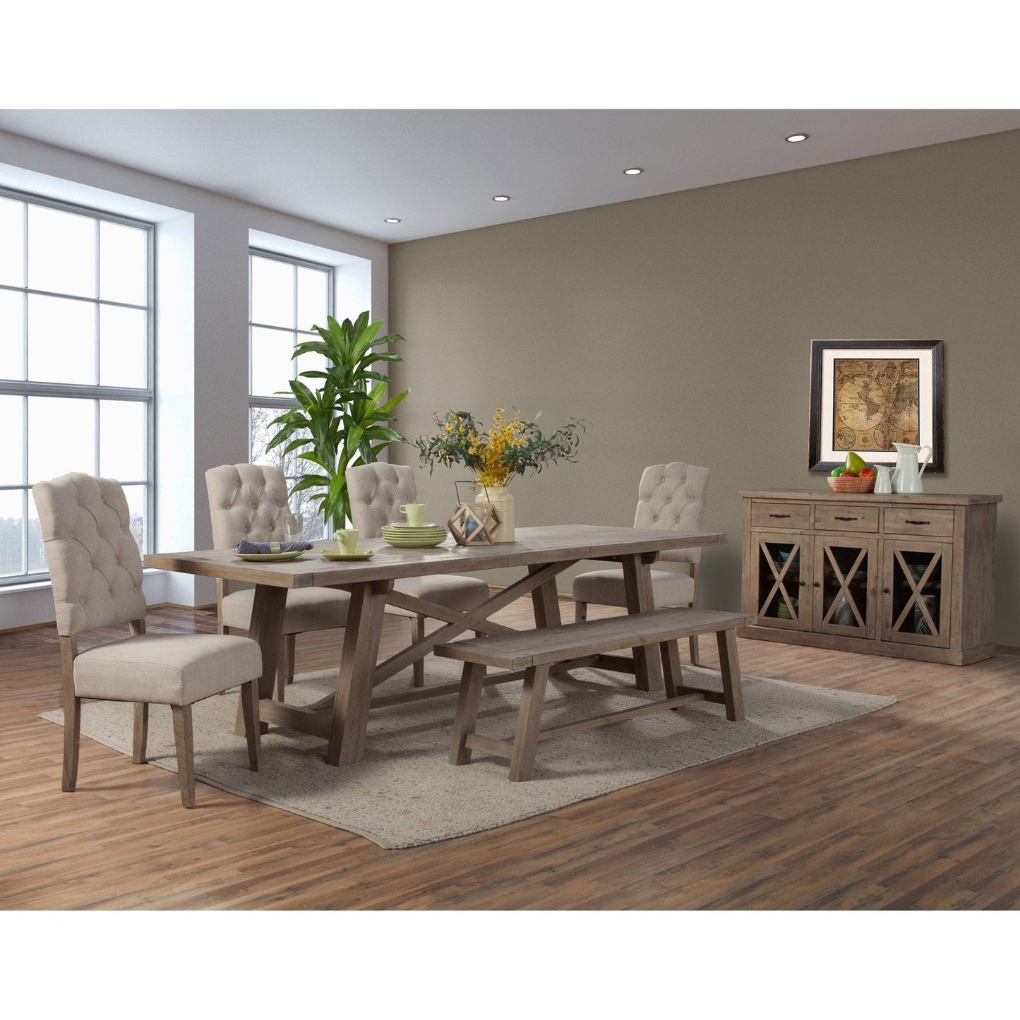 Newberry Side Chairs in a stylish dining room with a wooden table and natural decor accents.