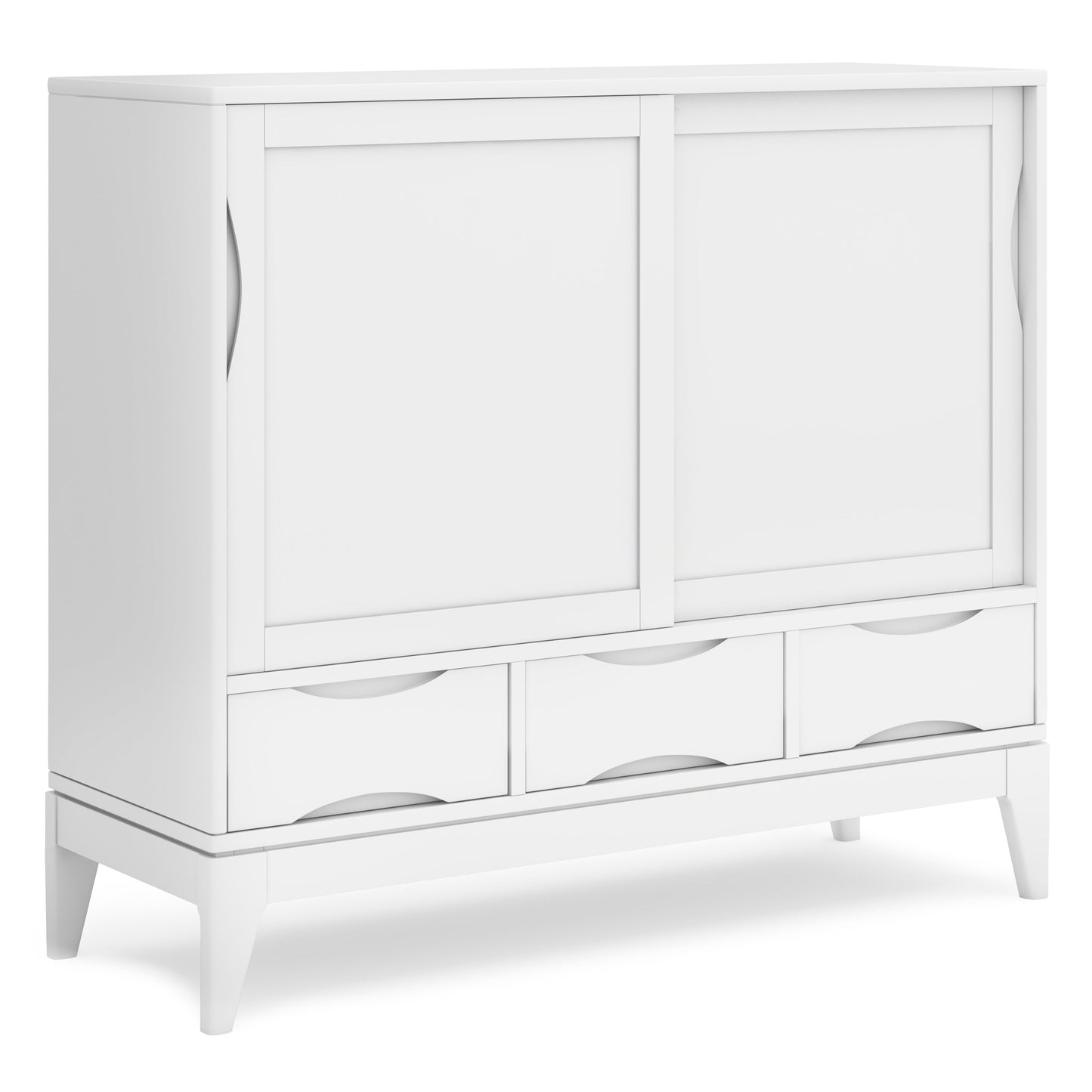 Harper 48 Inch Wide Solid Hardwood Mid-Century Modern Medium Storage Cabinet