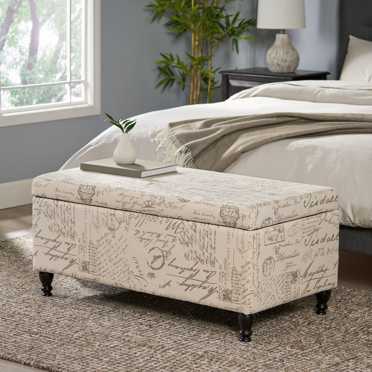 Stylish Tufted Storage Ottoman with Nailhead Trim