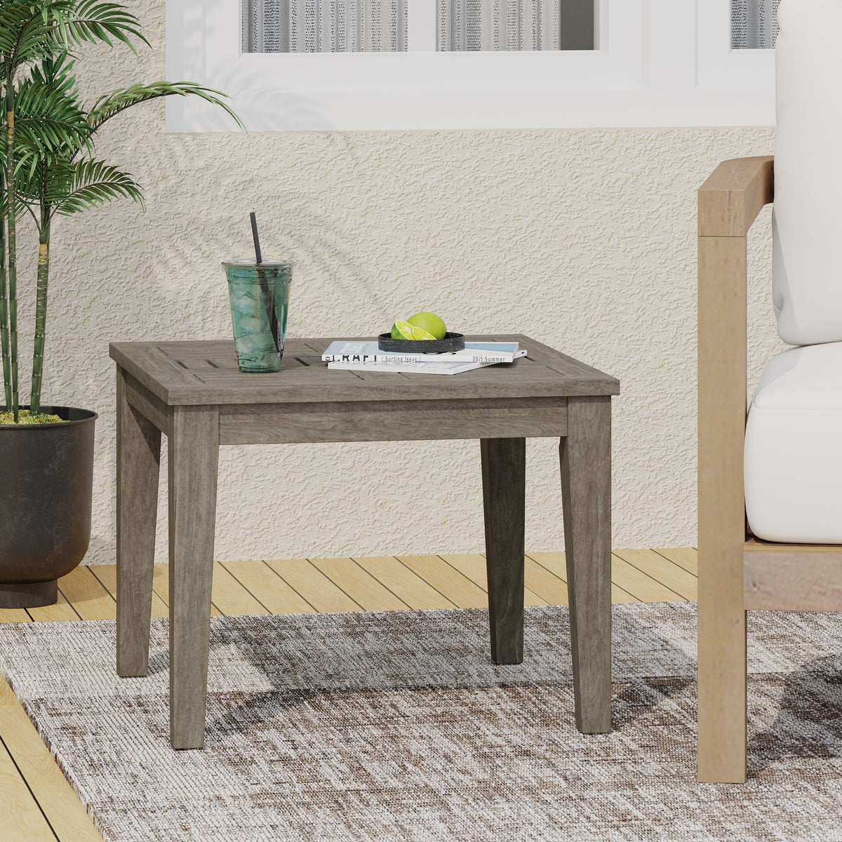 Hampton Outdoor Acacia Wood Side Table