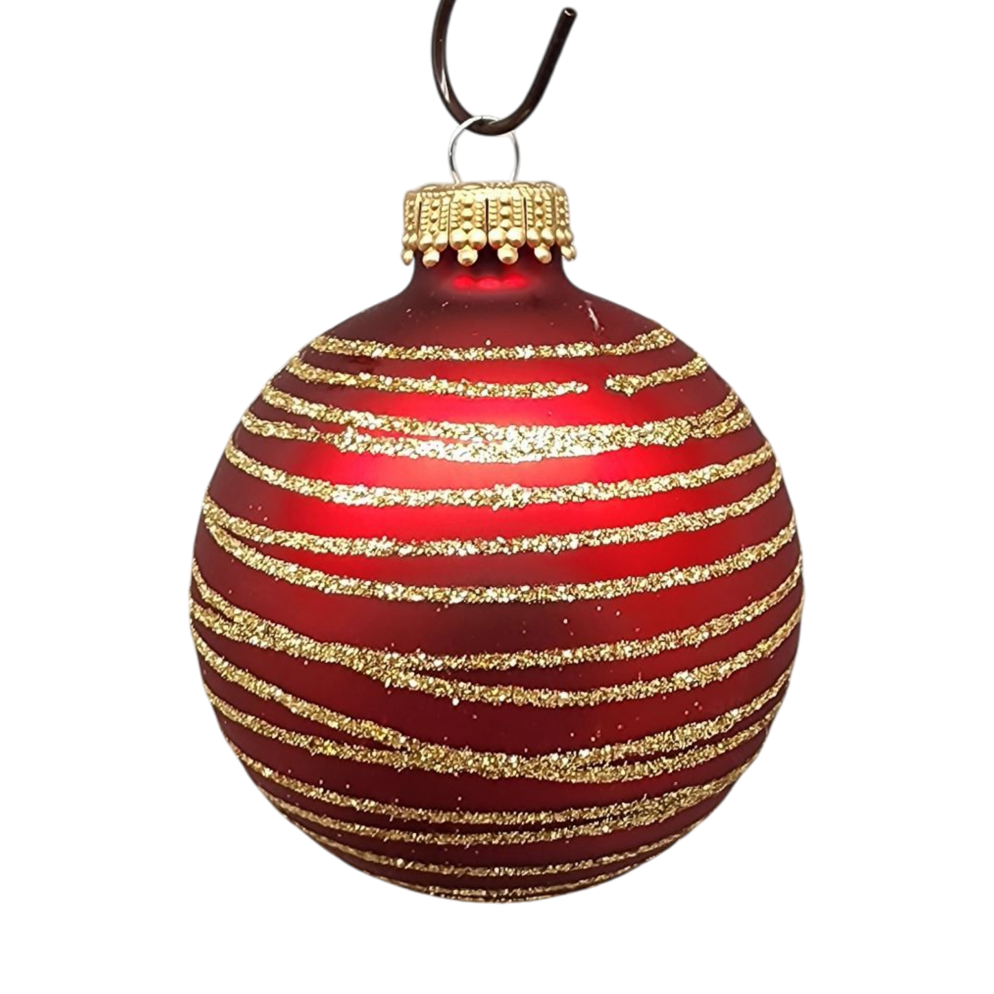 Krebs Value Glass Ornament 4 pack - Red and Green Swirl