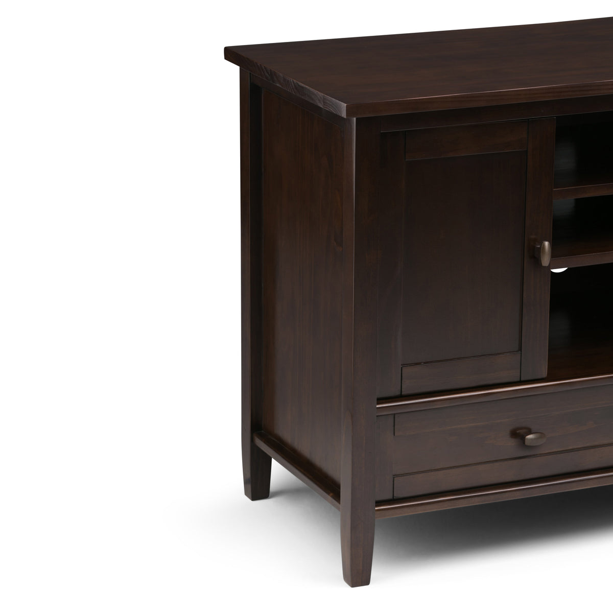 Warm Shaker 47 Inch Wide Solid Wood TV Stand in Tobacco