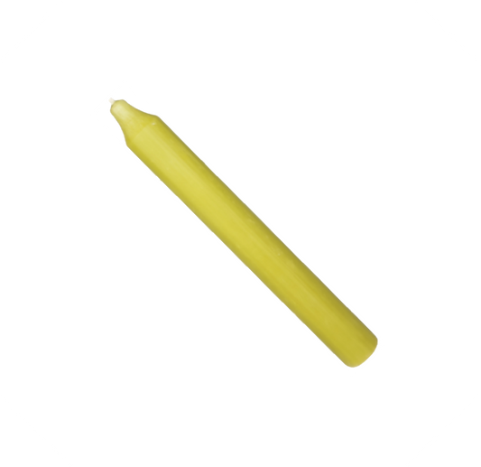 Rustic Taper Dinner Candle - 7 Inch Light Olive