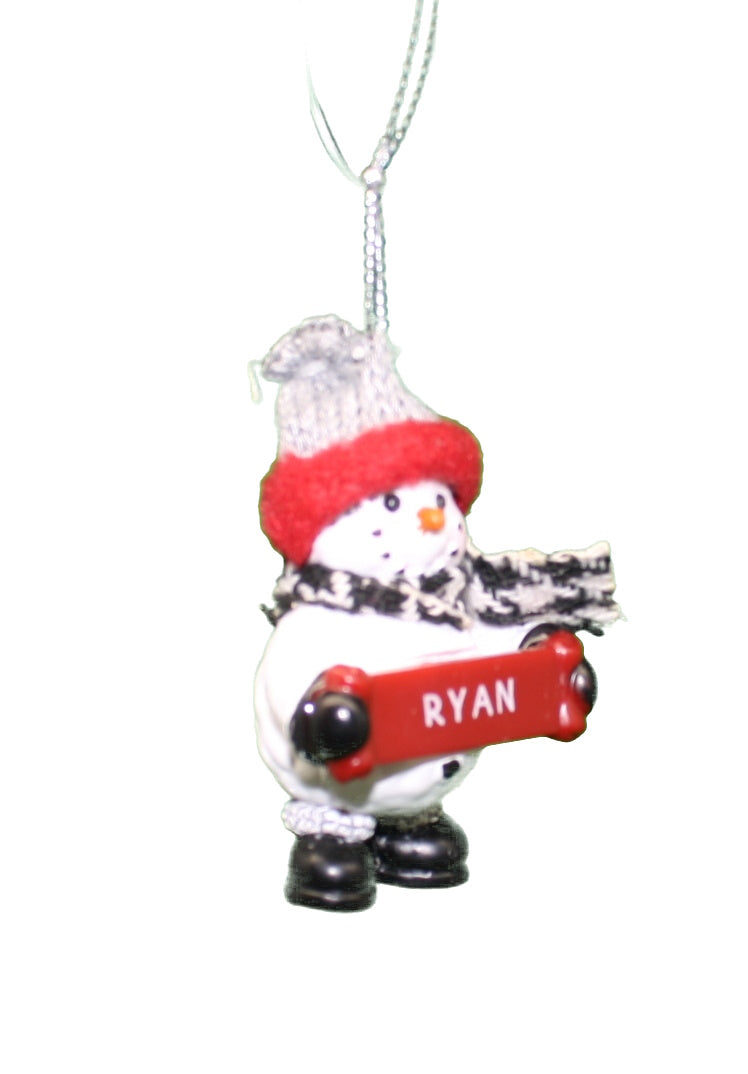 Cozy Snowman Ornament (Letters G - R) -