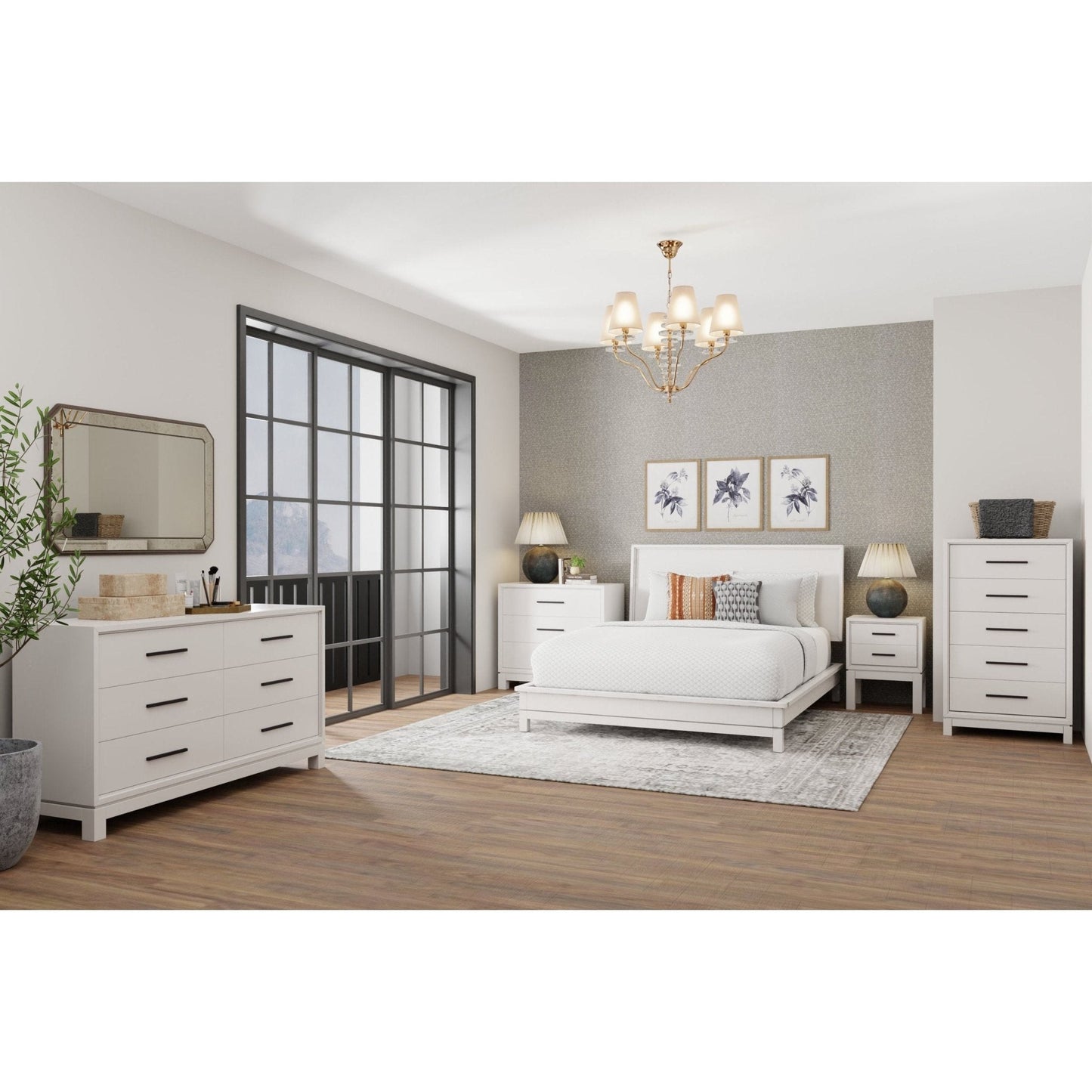 Nova Platform Bed - Chalk White