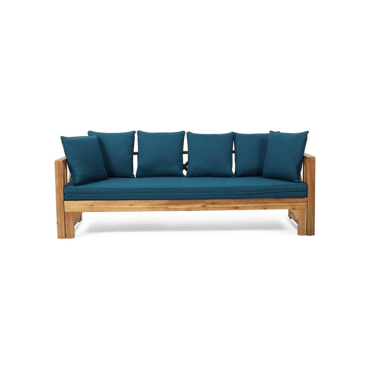 Outdoor Extendable Acacia Wood 3 Seater Sofa