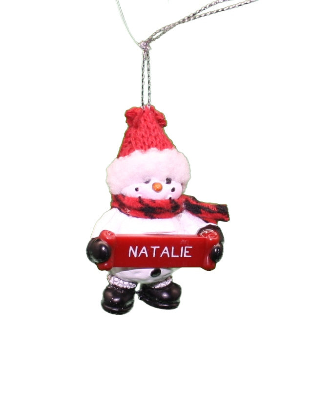 Cozy Snowman Ornament (Letters G - R) -
