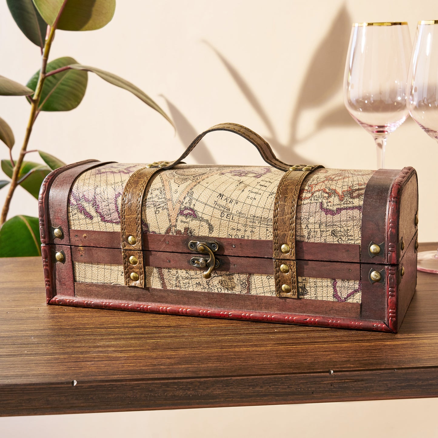 1 Bottle Old World Wooden Wine Box