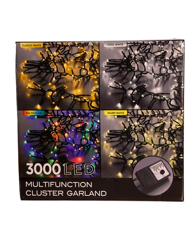 3000-Light Multi-Color LED Cluster Light Set