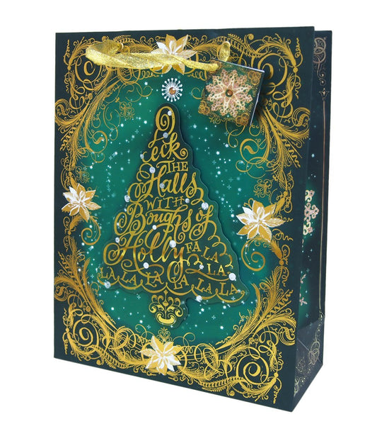 Large Deck The Halls Evergreen Bag