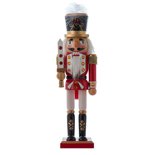 Red & White Nutcracker - 12 Inch - Sword