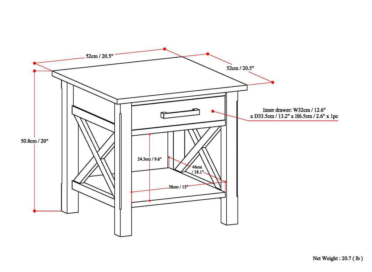 Kitchener - End Table - Light Golden