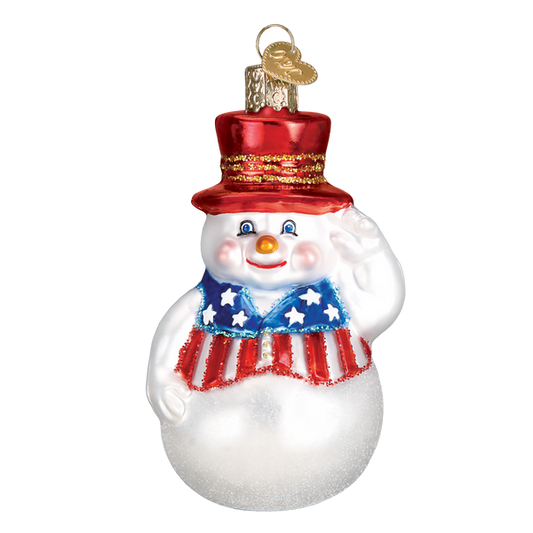 Patriotic Snowman Ornament