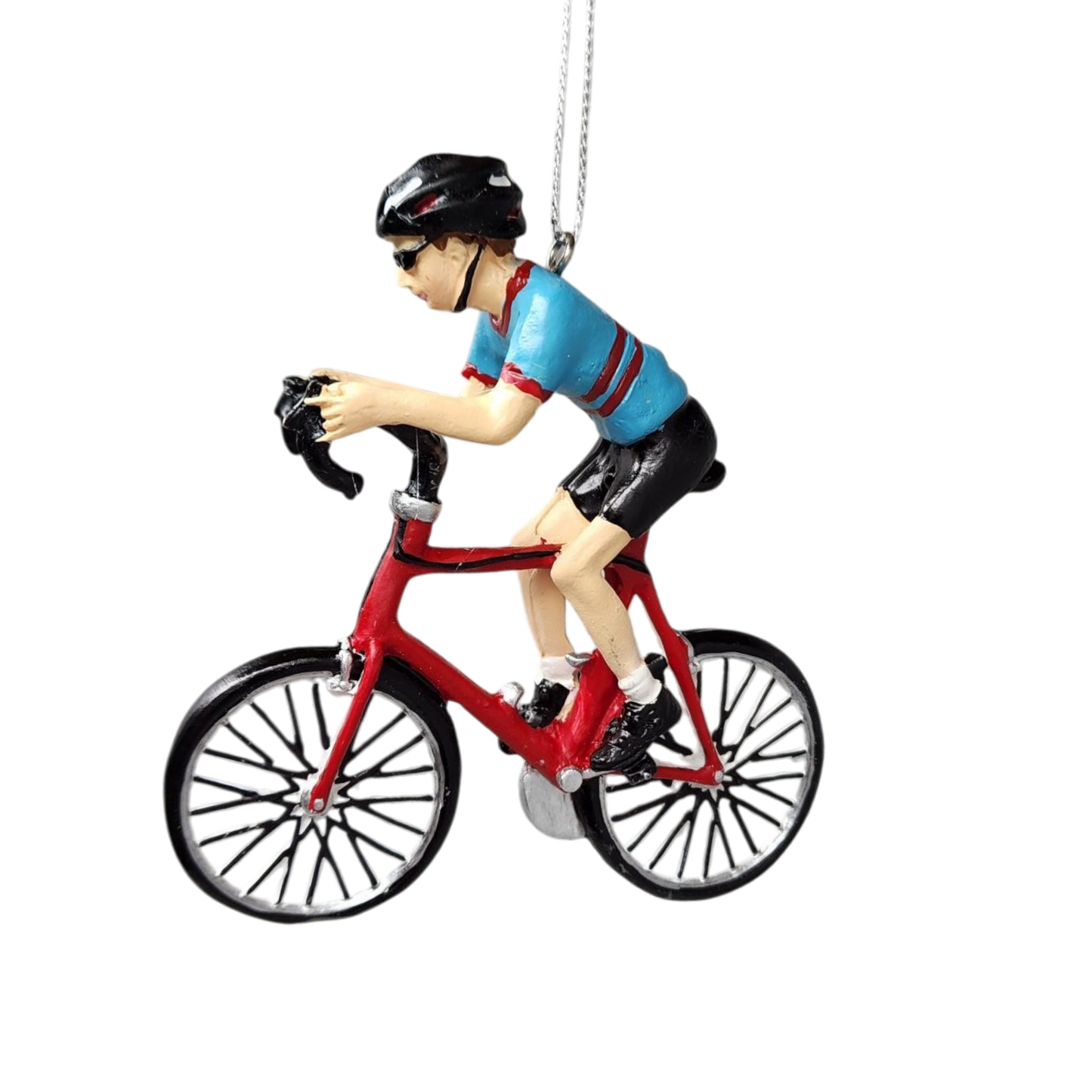 Bicycle Riding Ornament - Red Bike
