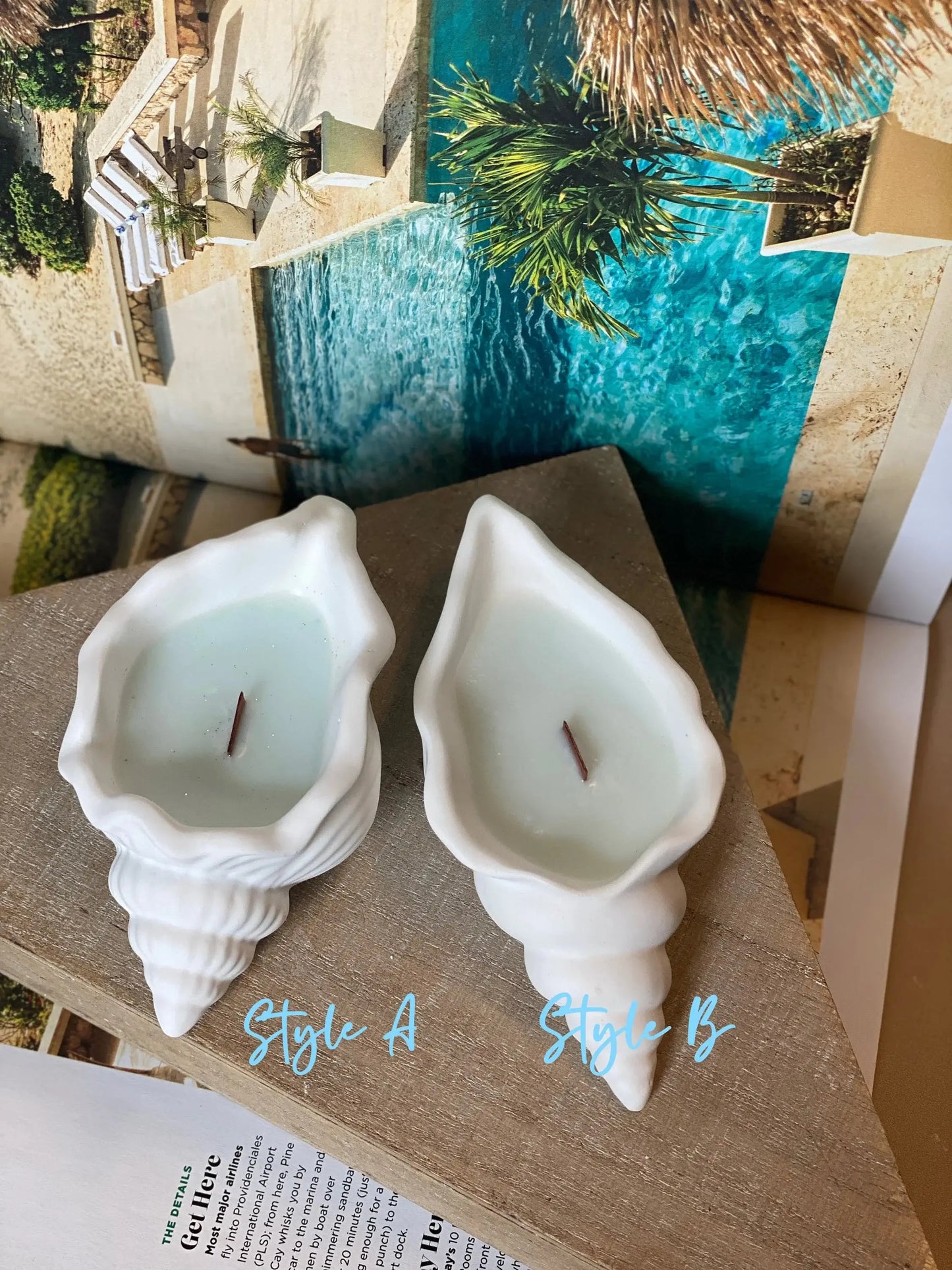 Ocean’s Whisper Candle in Jesmonite Shell – Coastal Calm at Home